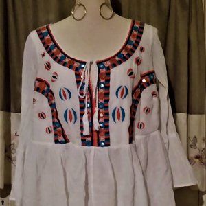 White boho blouse